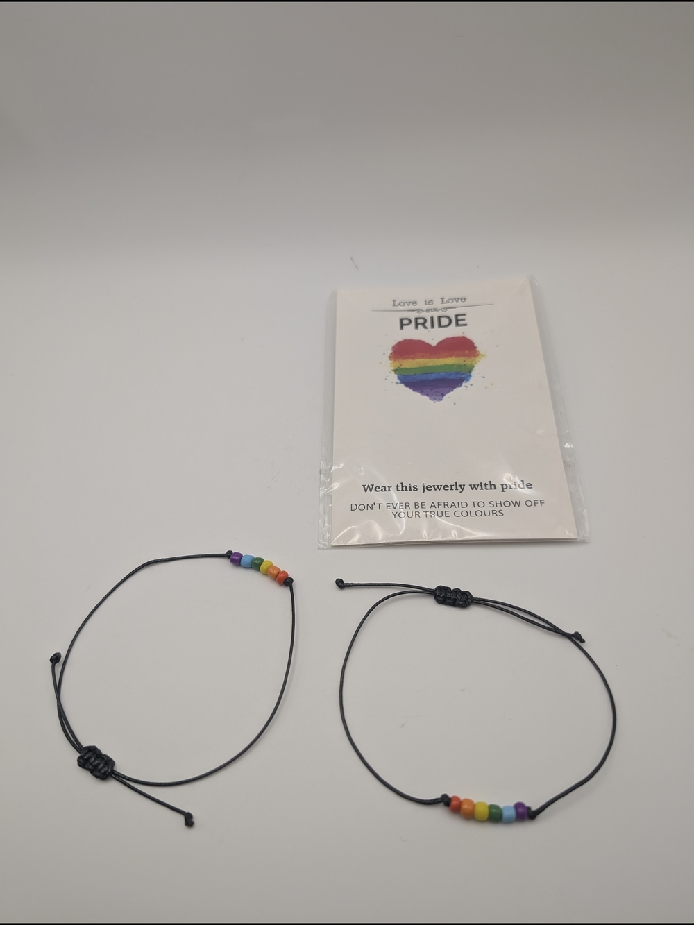 2 Adjustable pride rainbow matching Couples bracelets LGBTQ Love Is Love New
